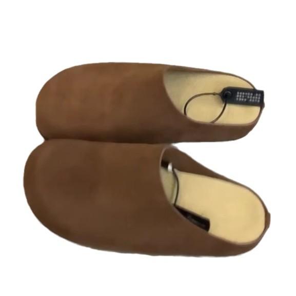 Soft Leather Version~ Baotou Boken Shoes for Women To Wear Retro One-pedal Lazy Half Slippers Versatile Thick-soled Muller Slippers