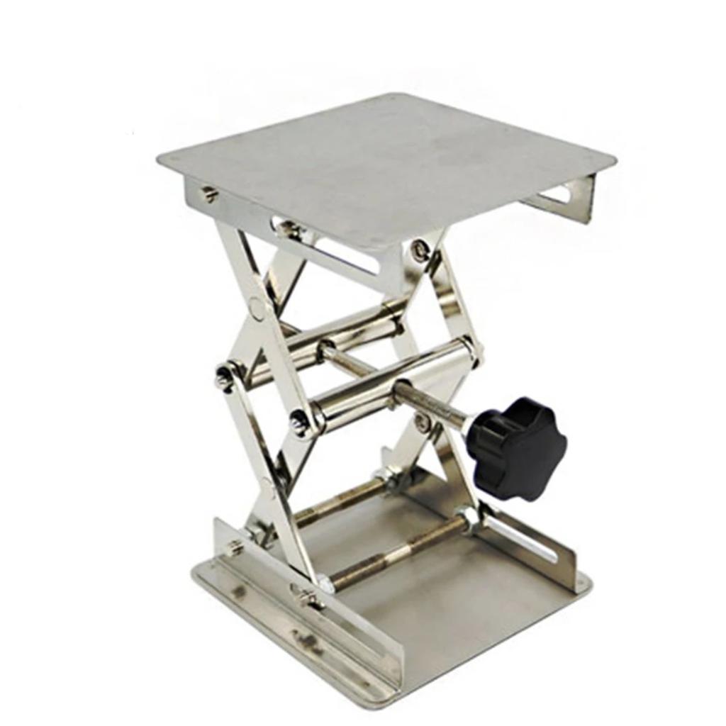 150x150mm Edelstahl-Lifter-Frästisch-Platte Tisch Holzbearbeitungsmaschinen Hebeständer Manuelle Hubplattform Tischlerwerkzeuge