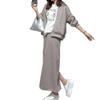 JudyRose 2-Piece Set: Women's Jacket and Sweatshirt Skirt. Plain, Casual, Relaxed Fit, Cute,