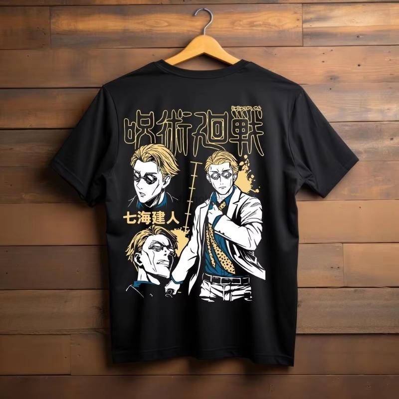 

Тренд Лето 2025 Косплей Унисекс Магическая битва Нанами Кенто Аниме JJK Футболка Годжо Сатору Футболка в подарок Мягкая футболка Мужские футболки 4XL