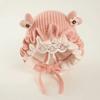 Elastic Soft Princess Knitted Hat Lace Ruffle Trim Ear Protection Hat  Baby Toddlers