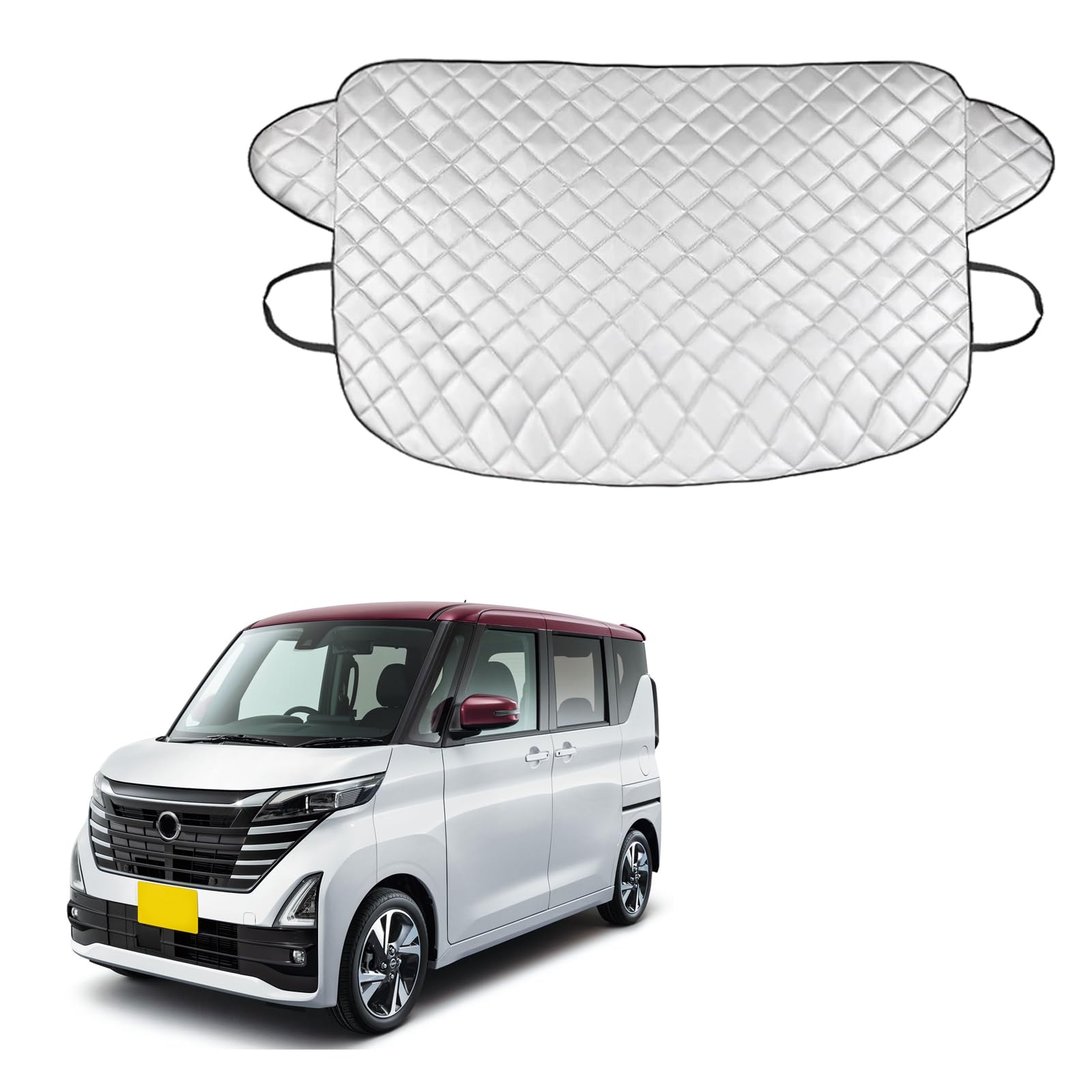 

Car Windshield Cover for Nissan New Roox 40 Series Aura FE13 Series Note Aura FE13 SFNE13 Light Heat Blocking (R2.3~), (R3.8~), / Model, Anti-Freeze серый