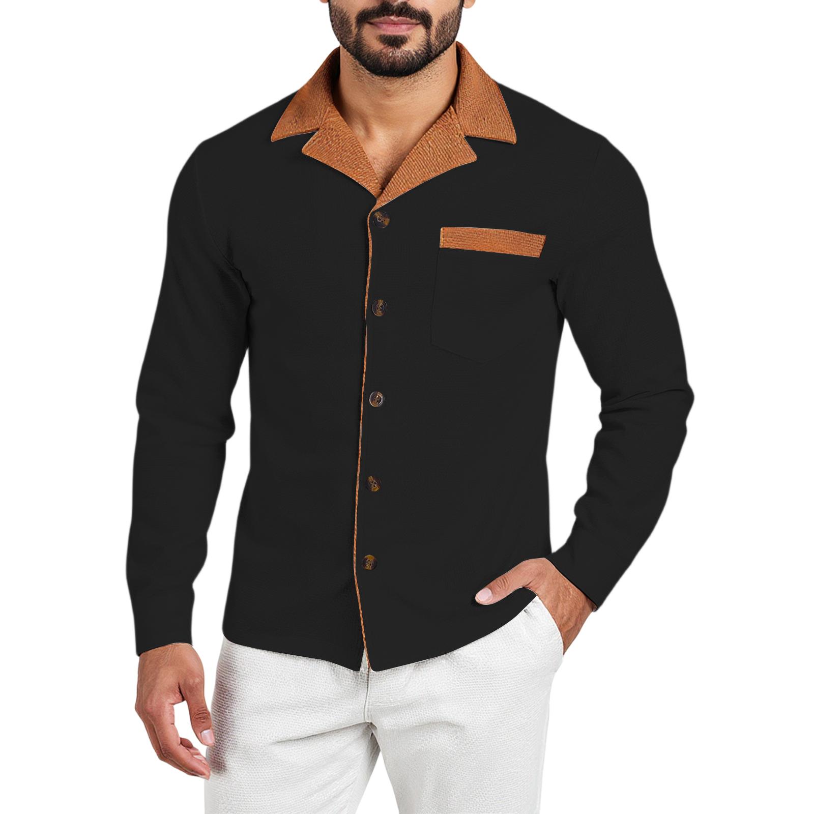 

Men s Long Sleeve Shirt Turn-Down Collar Shirt Fit Shirt XXL