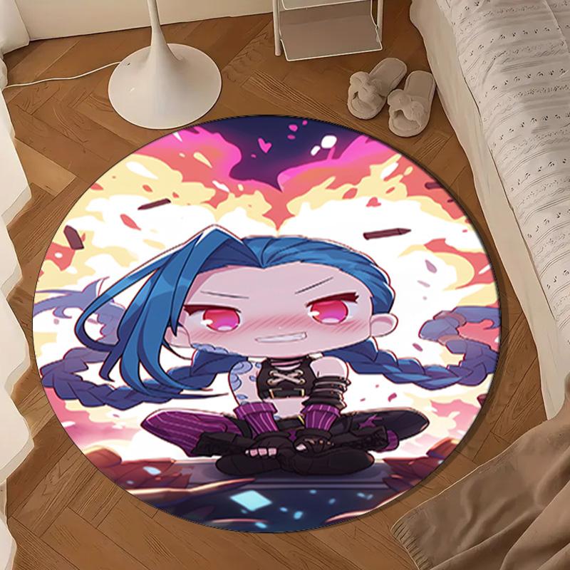 Fantasy Warrior JingX Round Rug for Livingroom,Bedroom, Palyroom, Chair Rug, Area Rug, Circle Carpet, Large Size Fan Christmas Gift