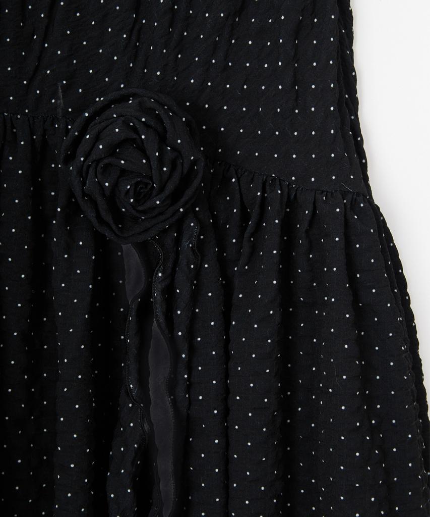 Salon De Yon Corsage Point Shirring Skirt_ Black