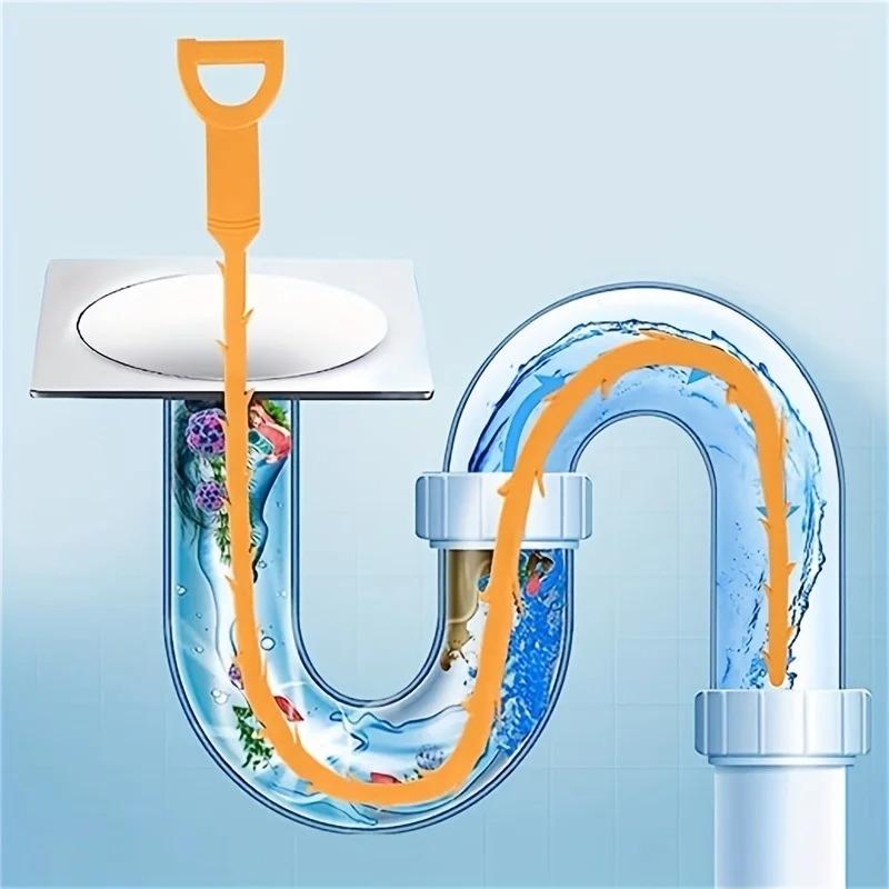 1set Sewer Drain Anti-Clog Cleaning Tool Hair Remover for Home Kitchen Bathroom Pipeline Sink Clog Removal Tool
