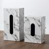 Nordic Marbling Leather Tissue Boxs Living Room Bedroom Desktop Tissue Holder Bathroom Draw Paper Storage Box Home Decoration