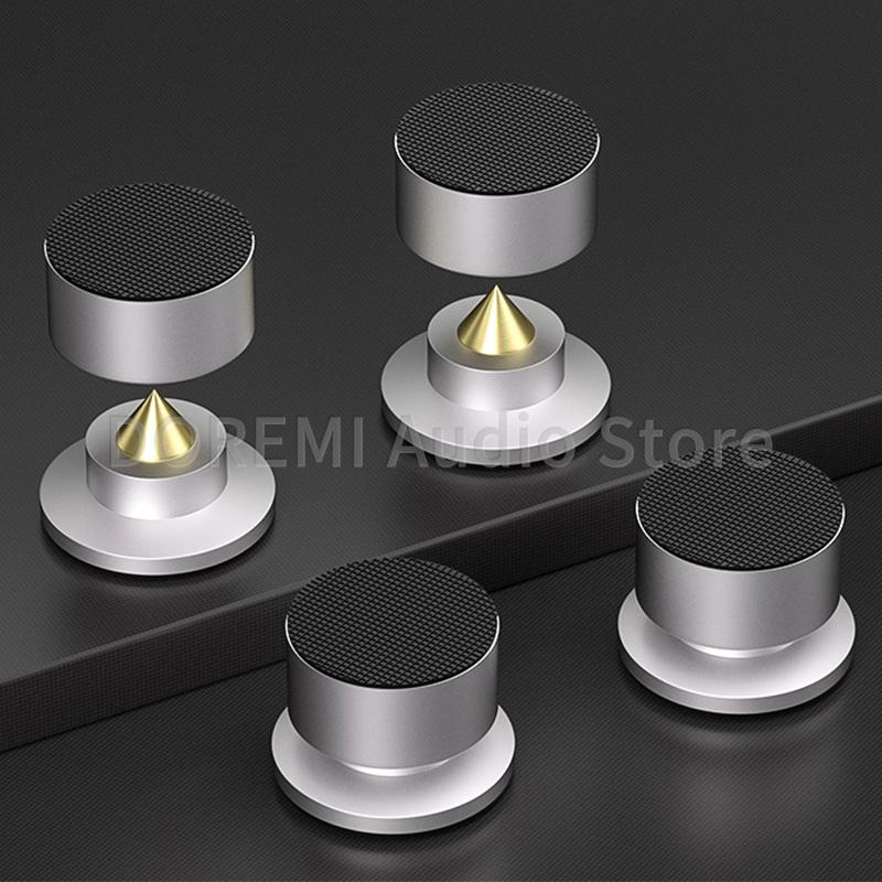 4Pcs HiFi Speaker Spike Stand Foot Pads Aluminum Alloy Shock-absorbing Feet Peg CD Stand Speaker Amplifier Isolation Feet Nail