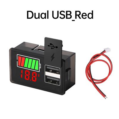 DC 8-30V LED Digital Battery Voltage Capacity Indicator Voltage Monitor Dual USB Type-C for 3S-8S Lithium Iron Lead Acid Battery