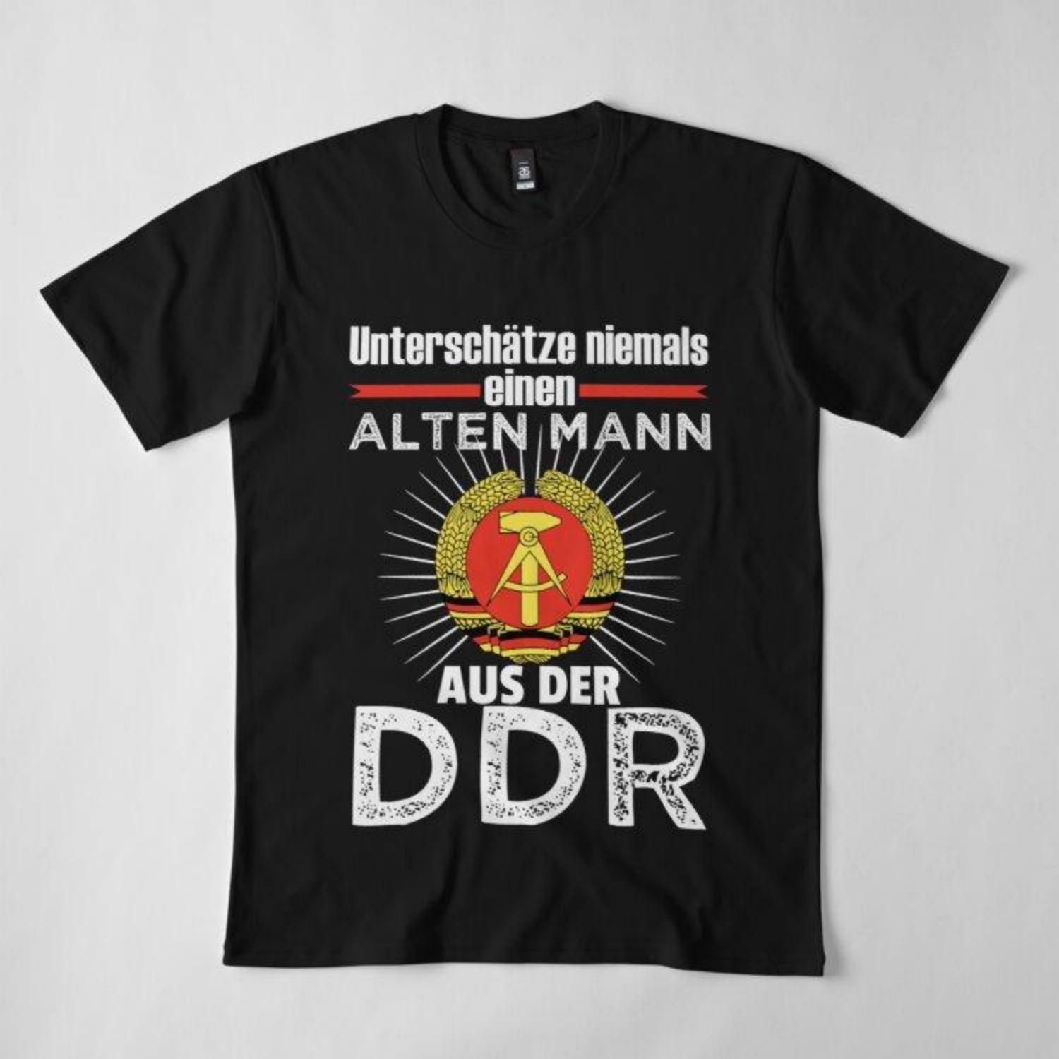 

Мужская хлопковая футболка Harajuku Премиум с принтом Ddr Germany Old Man Saying, забавный стиль, с круглым вырезом, хлопковая футболка, повседневные футболки S чёрный
