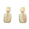 S925 Silbernadel Geometrische Quadratische Ohrringe – Elegant, Goldhaltig, Poliertes Finish