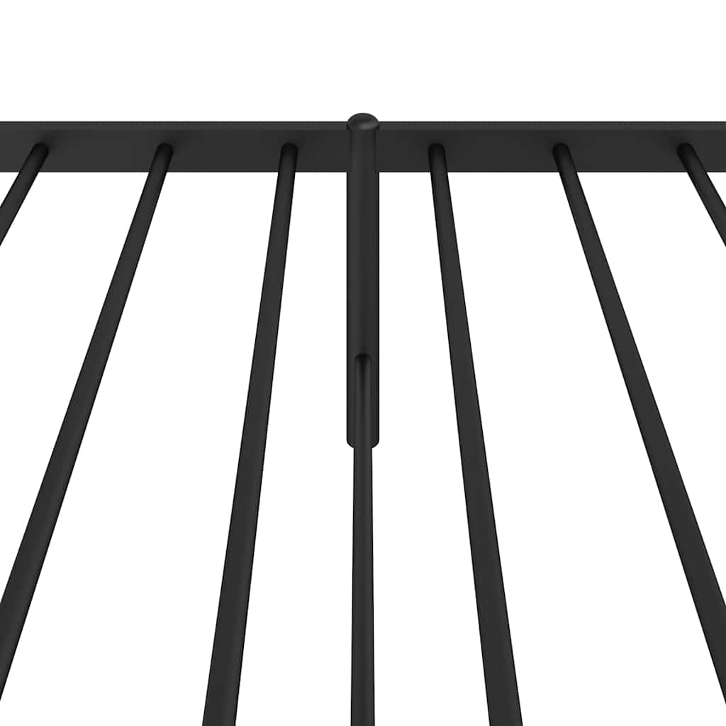 Metal Bed Frame with Headboard Black 80x200 Cm