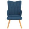 Vidaxl Armchair with Footrest, Blue, Fabric Upholstered