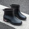 Rain Shoes Women's Short Tube Warm New Waterproof Shoes Rubber Shoes Four Seasons Students Versatile Fashion Non-slip Outside Rain Boots
