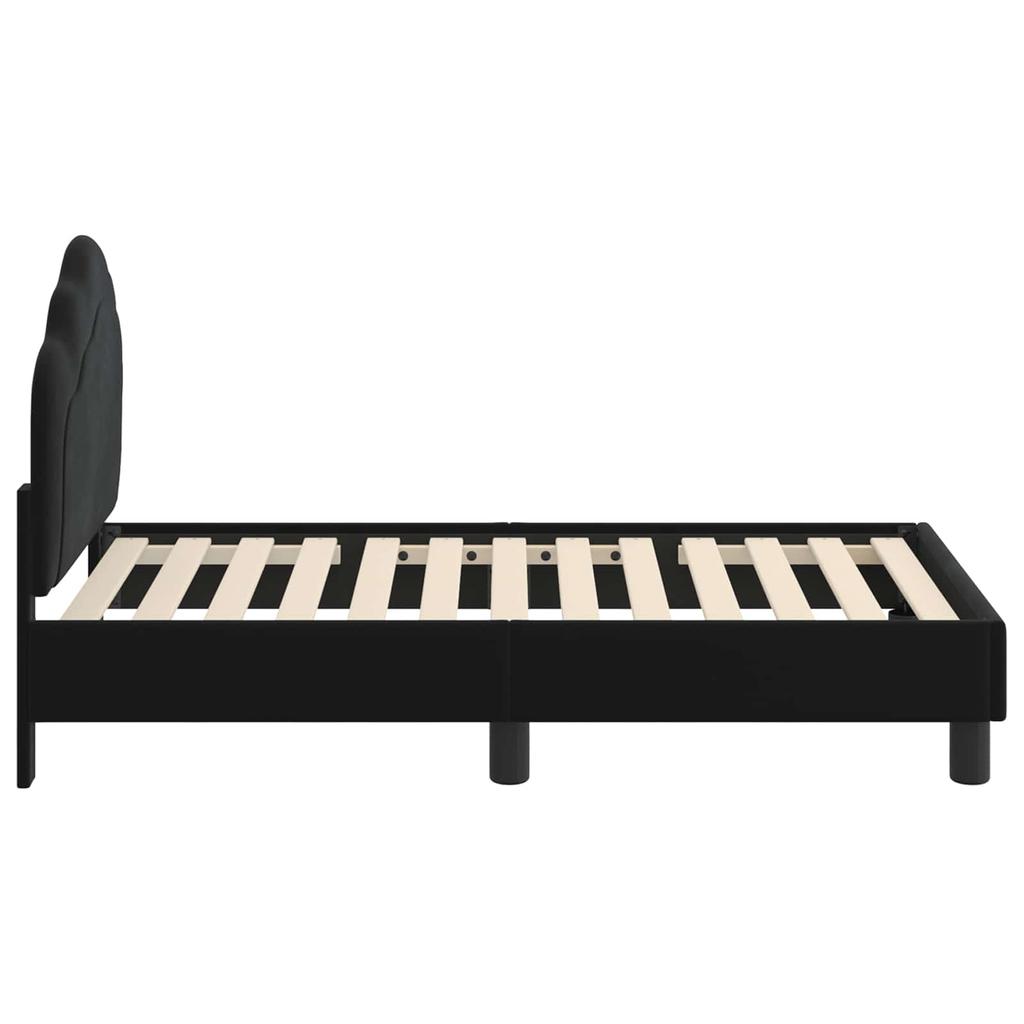Kids Bed Frame with Headboard Black 70 x 140 cm Velvet