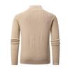 Men's Vertical Pitted-Stripe Knitted Sweater With Half-Zip Stand Collar