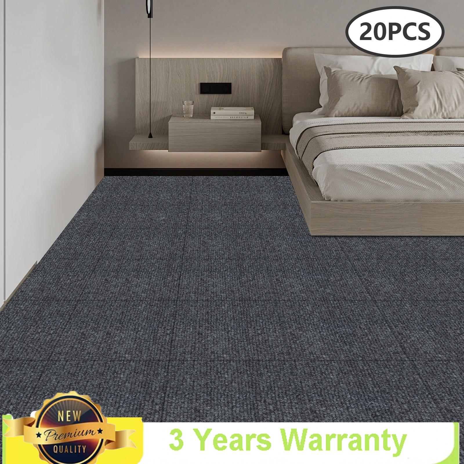 

Темно-серый адсорбционный самоклеящийся ковер, 20 штук квадратные аксессуары для декора пола, противоскользящий и шумопоглощающий коврик United States