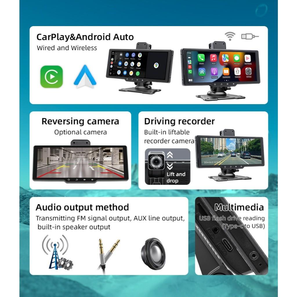 10.26‘’ Car Monitor with Driving Recorder Car Radio CarPlay Android-Auto Multimedia Video Player Portable Car MP5 Player