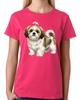 Cute Shih Tzu Puppy Illustration Ladies T-Shirt Dog Lover Art Tee