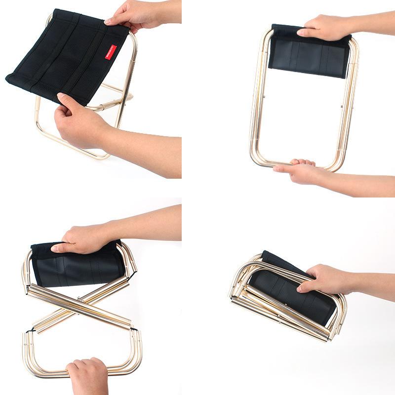 Outdoor Folding Chair7075Aluminum Alloy Fishing Chair BBQ Stool Folding Stool Portable Train Stool Camping Small Folding Chair