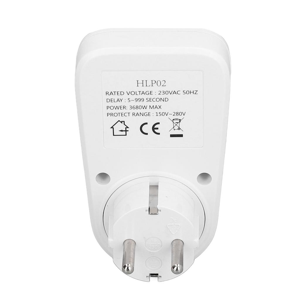 Surge Protector Digital Display Voltage Protector Socket for Home Appliance Refrigerator Air Conditioner 16A 3680W