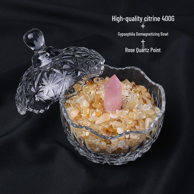 Natural White Crystal Stone Purification Bowl for Jewelry Storage