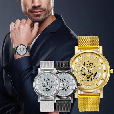 Erkek Silikon Kayış İzle İskelet Moda Mizaç Kuvars Erkek Saat