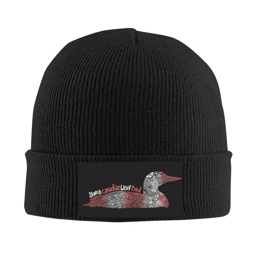 Stupid Canadian Wolf Bird Heated Rivalry Beanie Hats Bonnet Hats Adult Unisex Casual Outdoor Sport Knit Hat Autumn Warm Caps