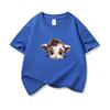 Kids Cotton T Shirt Light Spotted Baby Cow Peeking Print Crew Neck Short Sleeve Tee Casual Boys Girls Summer Tops