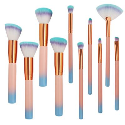 Juego de brochas de maquillaje, 10 Uds., base en polvo, sombra de ojos, colorete, mezcla de labios, Kit de brochas de maquillaje, Kit de herramientas cosméticas de belleza