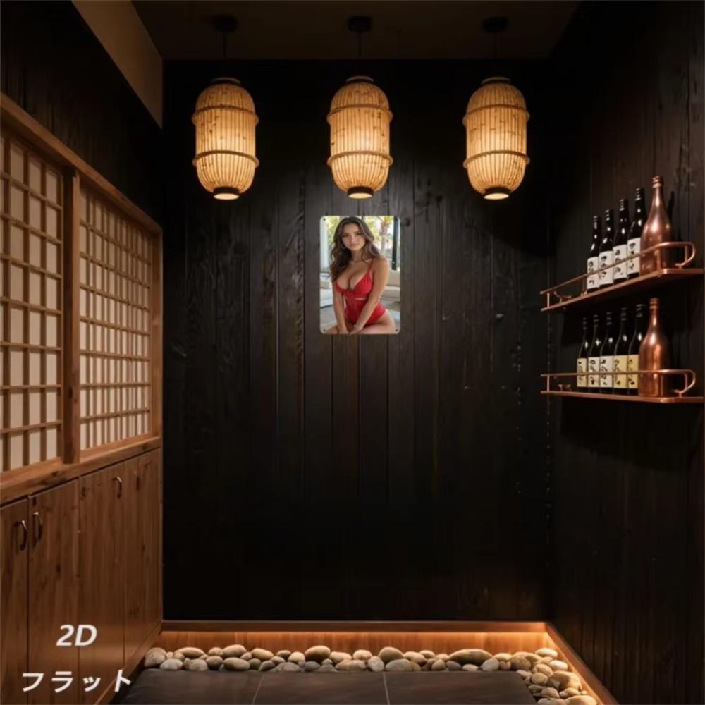 Retro Red Bikini Woman Metal Tin Sign 8x12 Inch Vintage Wall Decor Home Bar Cafe