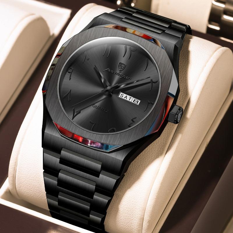 Top Brand Ultra-thin Male Women's Watch New Waterproof Luxury Quartz Watch Double Calendar Trendy Luminous Wristwatch