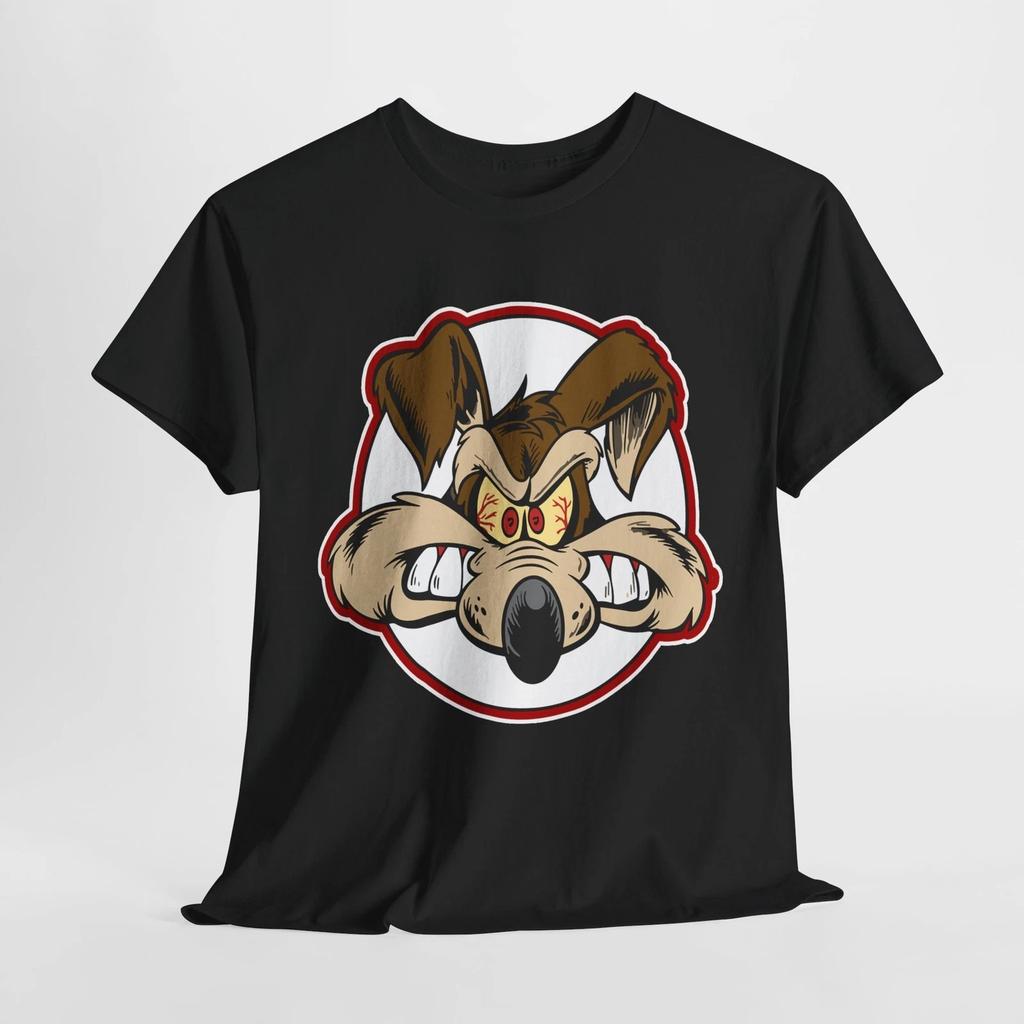 Funny Cartoon COYOTE MAD Face Unisex Heavy Cotton Tee, Gift for Pet Lovers, [...