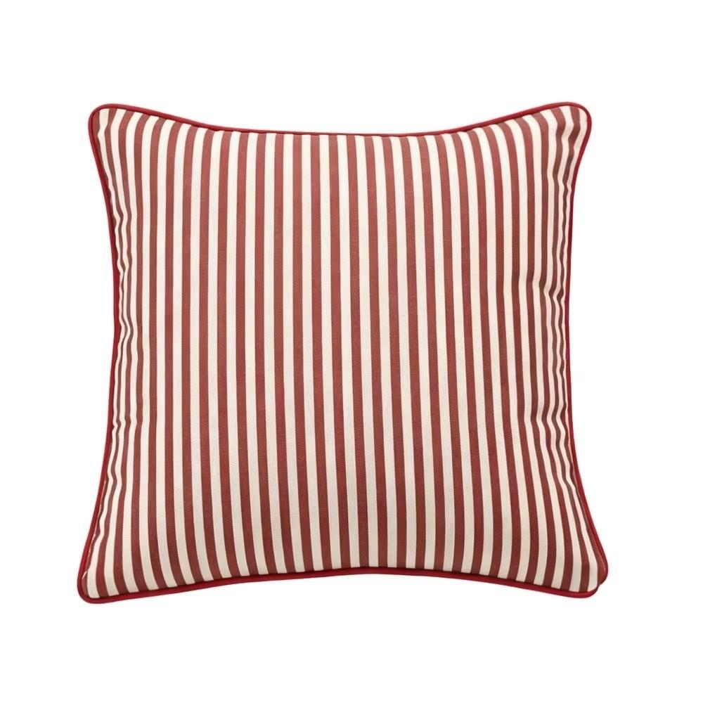 Piping Design Ruffled Edge Pillowcase Striped Print Striped Printed Cushion Cover Sofa Use
