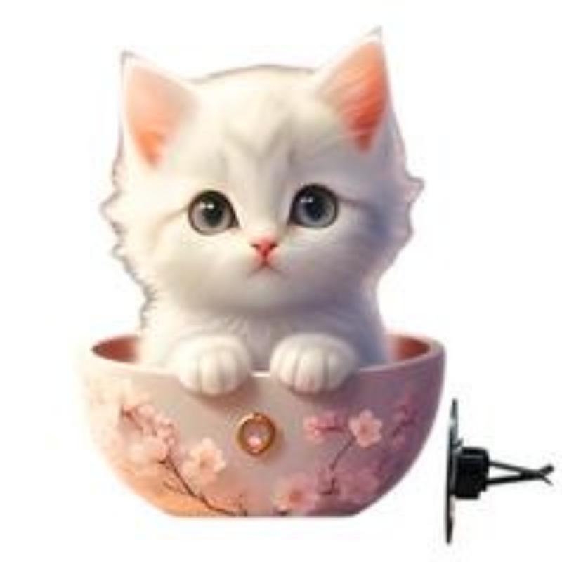Roztomilé Kitten Car Vent Clips Doplňovatelné auto difuzor Cat Air Vent Clips Car