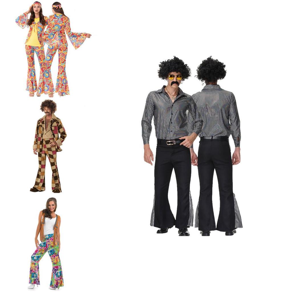 70s Retro Disco Cosplay Costume Set For Men And Women Perfect For Halloween And Themed Parties