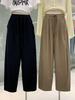 Plus Size Women's High Waist Wide Leg Pants - Spring Loose Fit with Elastic Lace-up Waist