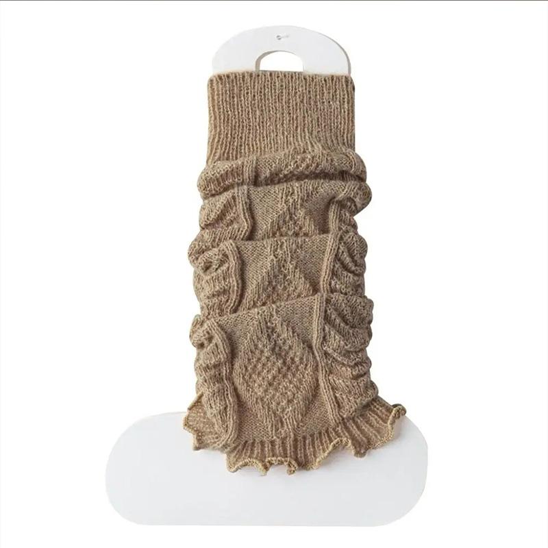 

Warmer Autumn Winter Crochet Heap Sock Boot Cuffs Fashion Women Leg Warmers Lolita Long Socks Wool Knitted Foot Cover One Size хаки