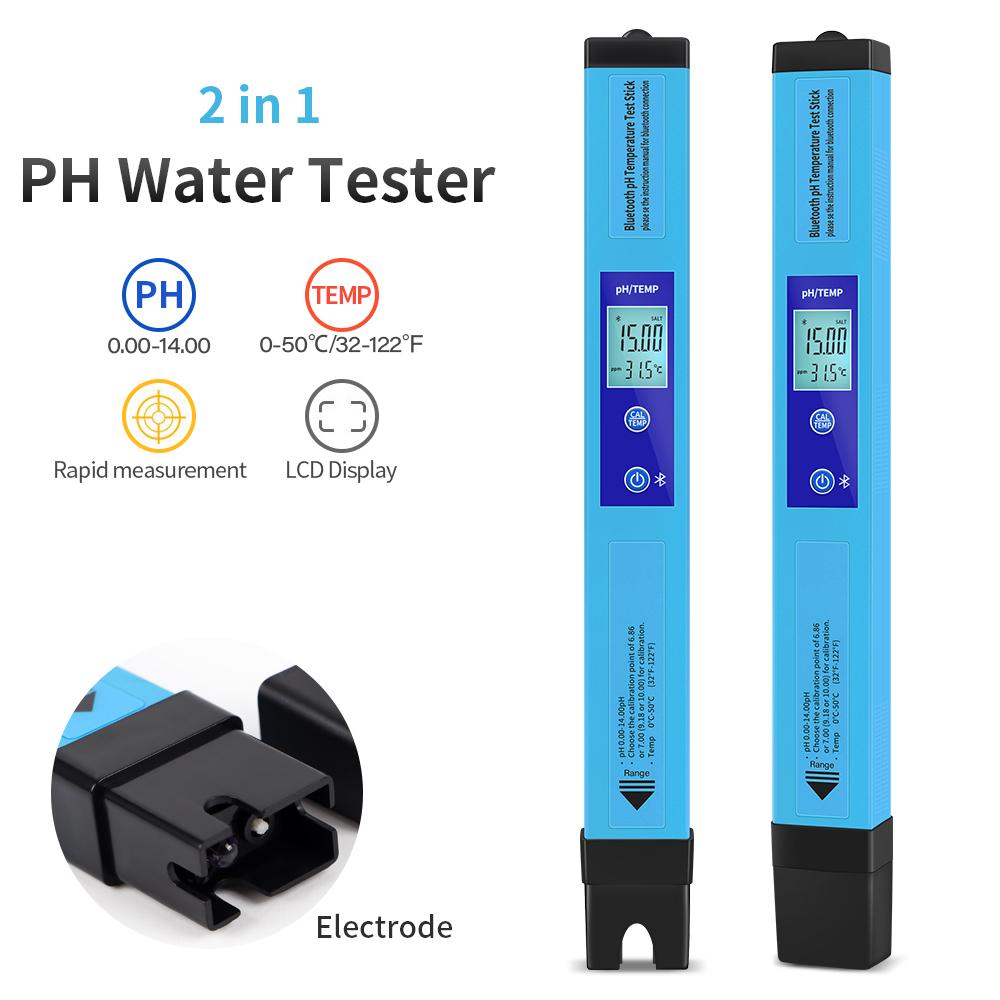 Smart Bluetooth Water Quality Tester 2 In 1 PH Meter 5 In 1 EC TDS SALT SG TEMP Detector APP Control Water Monitor for Aquarium