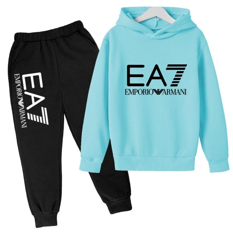 Kids Autumn Winter Hoodie Boy Girl 3-12Yrs Letter Print Clothing Casual Top+Trousers 2P Child Gift Brand Sports Coat Jogging Set