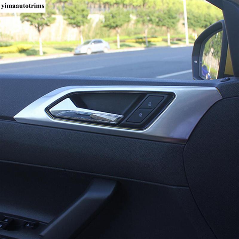 Car Inner Door Handle Bowl Frame Decoration Cover Trim Stainless Steel Accessories Interior For VW Volkswagen Polo  - 2025