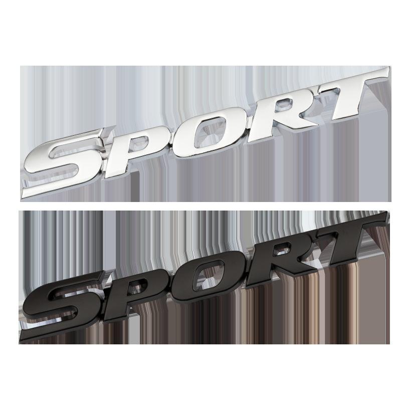 1Pc Car Accessories Sticker Styling Metal 3D Chrome Black Car Trunk Racing Sport Word Letter Logo Emblem Badge Decal Sticker