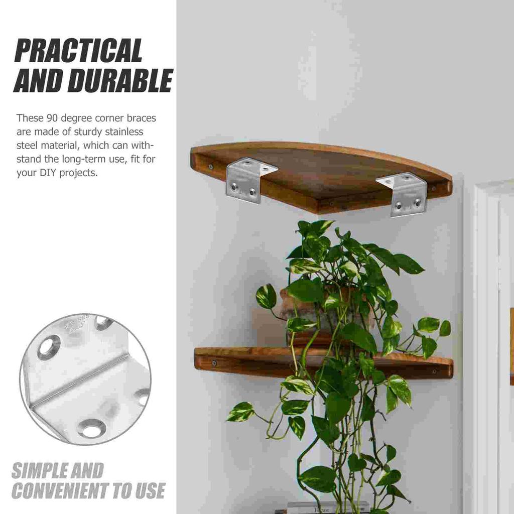 10 Pcs L-shaped Corner Code Shelf Support Brace Dresser Mirror Brackets for Shelves Braces Furniture