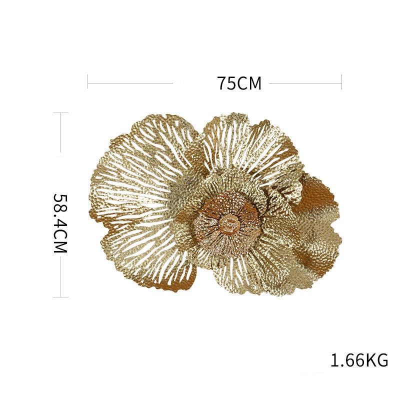 Chinese Wrought Iron Flower Wall Mural Accessories Home Living Room Metal Wall Sticker Decor Office Hotel Wall Decoration Items