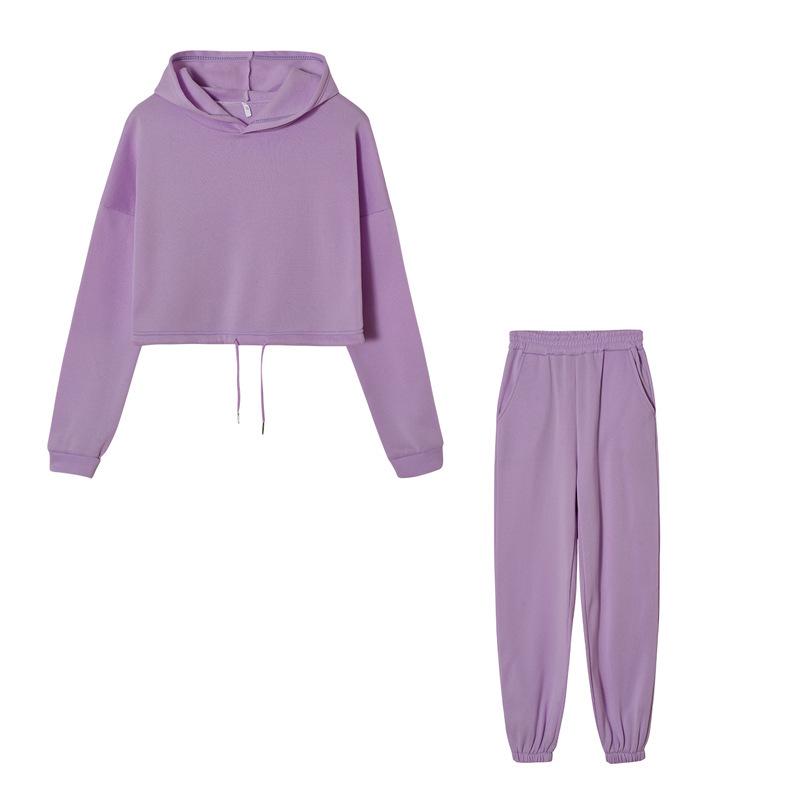

2024 Autumn-Winter Fashion Long Sleeve Sports Casual Two-Piece Set Medium фиолетовый