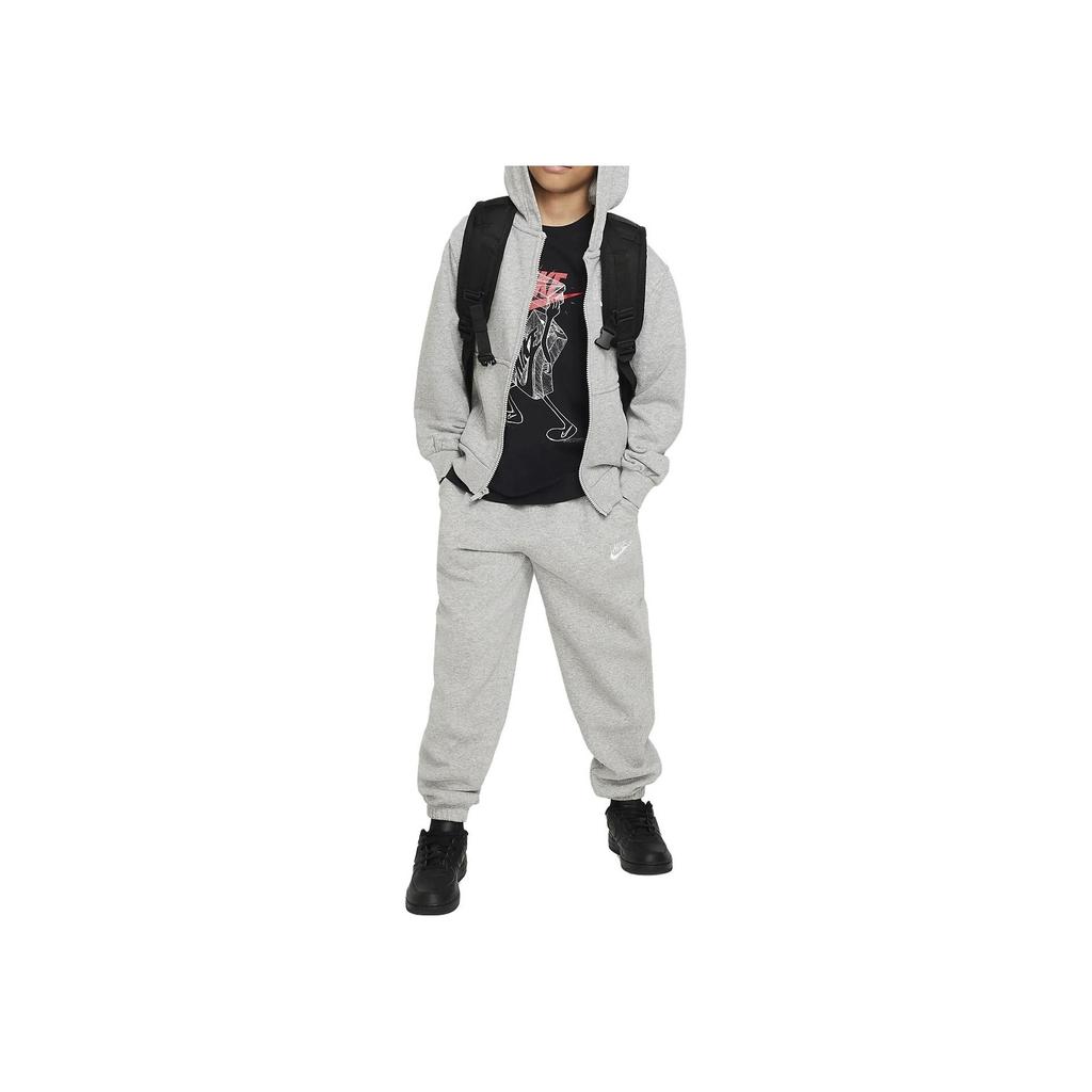 Nike Letter Embroidered Hooded Long Sleeve Jacket Kids Jackets Gray FD3017-063