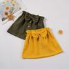 Girls' Corduroy Half Length Skirt Sweet Children's Wear Bow Skirt Short Skirt Elastic Waist Versatile