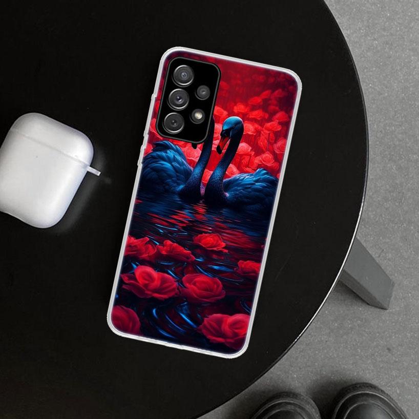 Black Swan Noble Phone Case for Samsung Galaxy A17 A16 A26 A36 A56 A57 A37 A15 A25 A35 A55 A14 A24 A34 A54 A13 A23 A33 A53 Galax