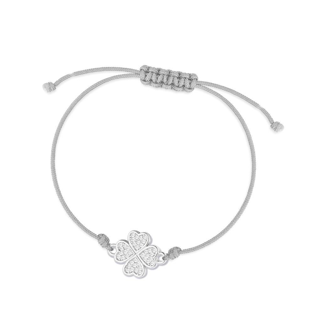 AAA Weiße Zirkonia Steine Vier Herz Blatt Klee Armband Damen Einfacher Roter Faden Zirkonia Kristall Freundschaft Schmuck Geschenk