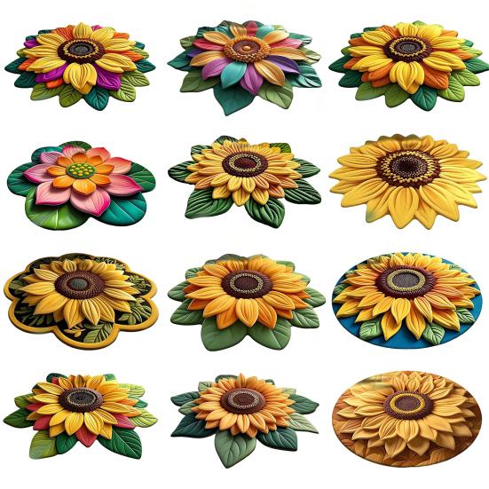 Yousheng Floral Plush And Diatomaceous Earth Floor Mat 3D Flower Optical Illusion Rug Non-Slip Absorbent Diatomite Bath Mat for Room Bedroom Entrance